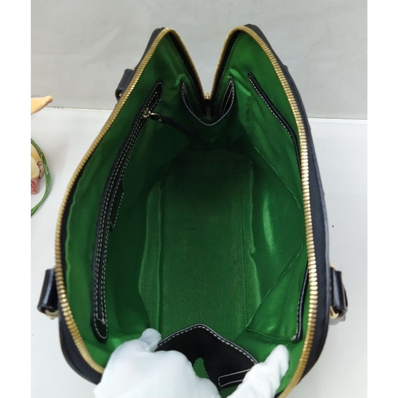 Kate Spade New York Black Leather Double Handles Zipper Satchel Shoulder Bag - Picture 8 of 16